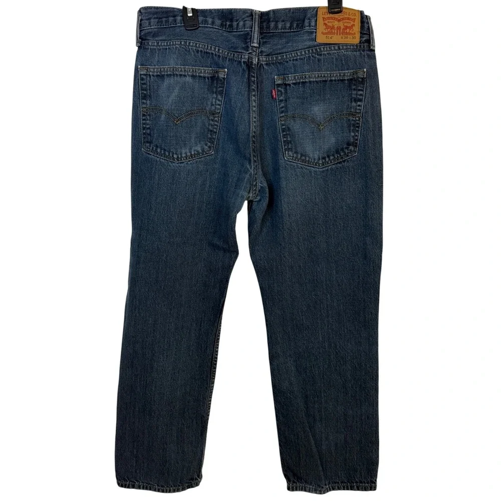 Levis 514 Straight Fit Jeans medium Wash Denim‎ Pants Mens Size 36x30